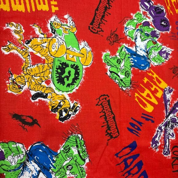 Goosebumps Other - Goosebumps Cotton Fabric 40"x27" Red Background Creepy Cartoon Monsters Spooky T